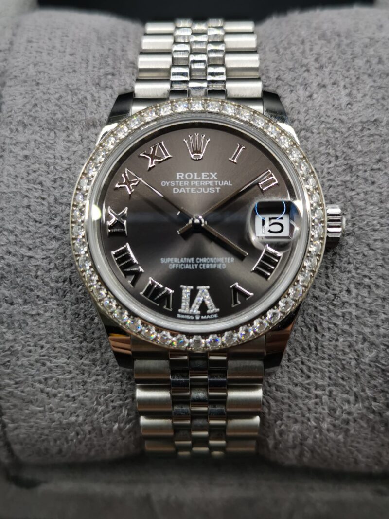 Rolex Datejust 31 Dark Grey Dial. Diamonds