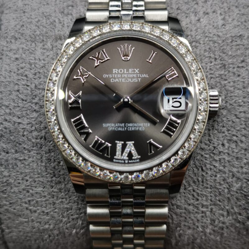 Rolex Datejust 31 Dark Grey Dial. Diamonds