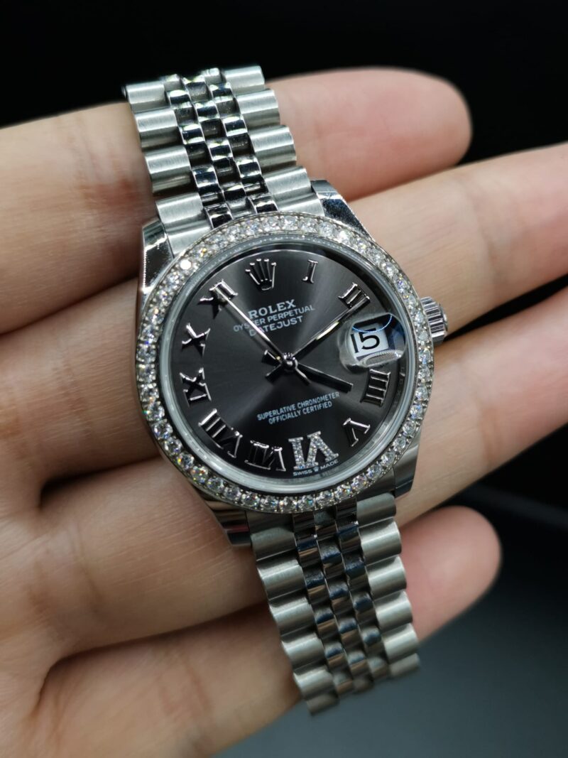 Rolex Datejust 31 Dark Grey Dial. Diamonds